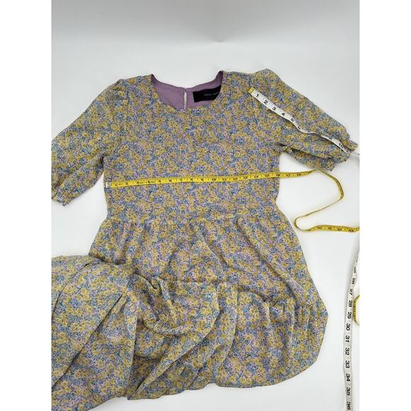 Code X Mode Maxi Peasant Dress Size Xs Tiered Chiffon Boho Mixed Floral Print - Picture 10 of 14